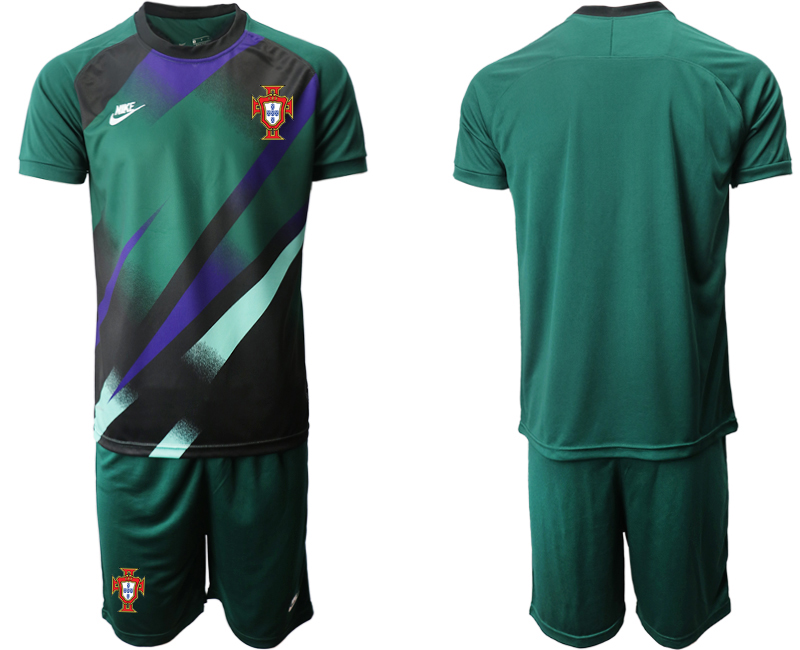 Men 2021 European Cup Portugal green goalkeeper Soccer Jerseys1